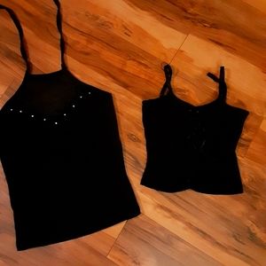 Black string corset and Blk Halter top
